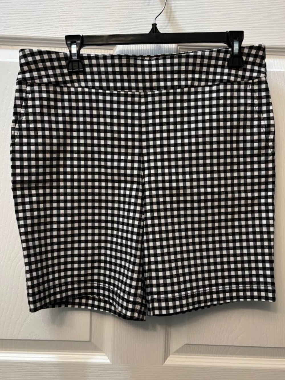 Talbot's Petite Black/White Gingham Shorts  12P
